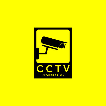 Emblem of CCTV Secure Cam   Vector Design Vintage Illustration, Surveillance Protection, CCTV Guard