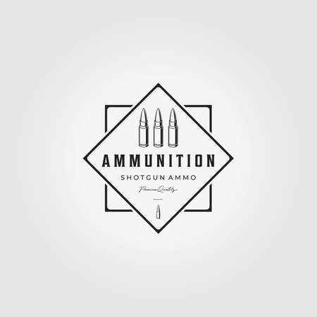 Label Ammunition Logo Vector Vintage Illustration Design Bullet Ammoのイラスト素材