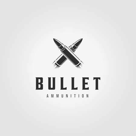 Letter X Bullet Ammo Logo Ammunition Vintage Vector Illustration Designのイラスト素材