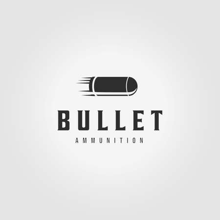 Fast Minimalist Bullet Logo Vintage Vector Illustration Design Ammo Ammunitionのイラスト素材