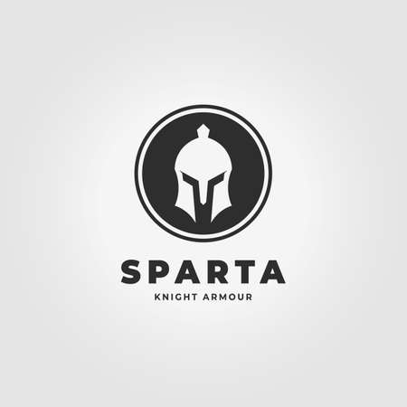 Minimal Emblem of Spartan Logo Vintage Vector Illustration Designのイラスト素材