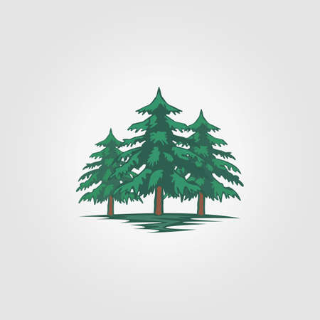 Woodland  Pine Tree Icon Vector Illustration Design Vintageのイラスト素材