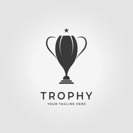 cup trophy logo icon vector design illustration simple vintage oldのイラスト素材