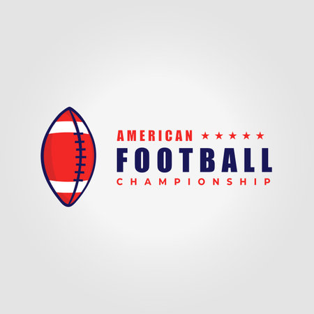 simple rugby ball logo vector design, American football illustrationのイラスト素材