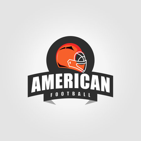 Rugby sport helmet logo emblem, illustration template for American football design vectorのイラスト素材