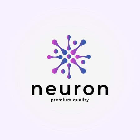Neuron Circle Dot Symbol Logo Design, Axon Medical Therapy Logo Design Ideas, simple inspiration illustration designのイラスト素材