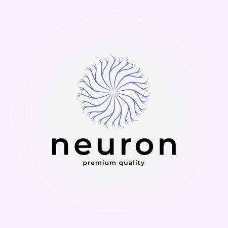 label circle abstract neuron logo for medical idea design, brain icon illustration vectorのイラスト素材