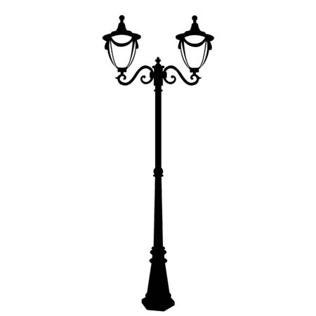 Retro street lamp isolated on white background. Symbol. Vector illustration.のイラスト素材