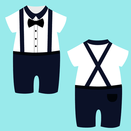 Romper suit. Children's tuxedo. For boys. Vector illustration.のイラスト素材