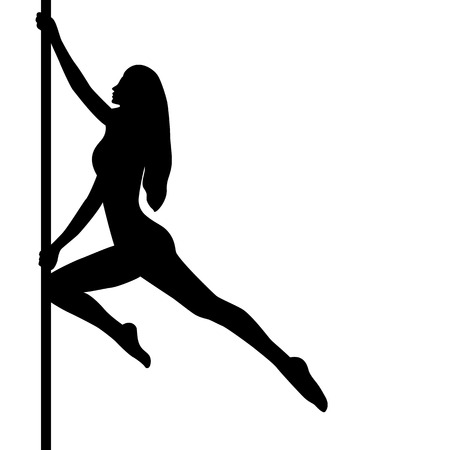 Girl dancing on the pylon. Dance. Isolated objects. Vector illustrationのイラスト素材