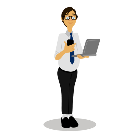 Programmer. Manager. Job Profession Isolated objects Vector illustrationのイラスト素材