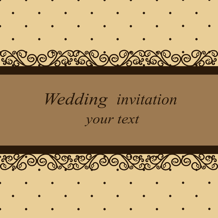 Invitation card in vintage style. Wedding invitation. Vector illustration.のイラスト素材