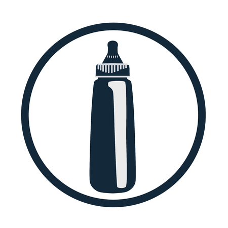Baby bottle. Icon. Isolated object. Flat design Vector illustrationのイラスト素材