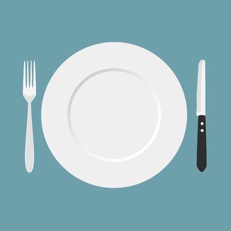 Dinner time. Cutlery. Flat design Vector illustrationのイラスト素材