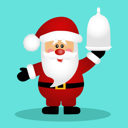 Santa. Christmas dinner. Dinner time. Vector illustrationのイラスト素材