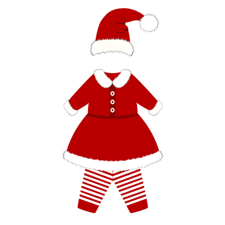 Romper suit. Christmas costume for children. Santa's costume. For girls and boys. Vector illustration.のイラスト素材