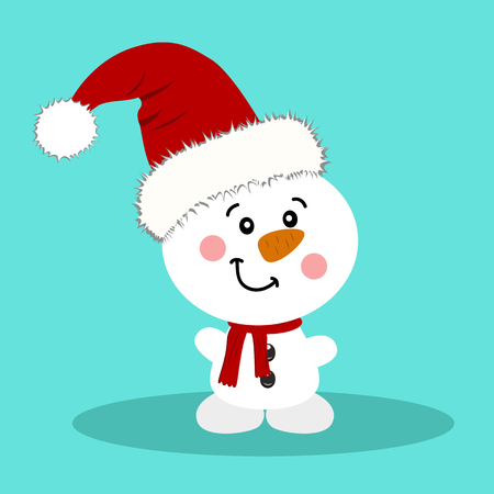 Christmas card. Snowman. Isolated object Vector Illustrationのイラスト素材