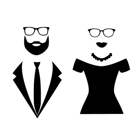 Gentleman and lady iconのイラスト素材