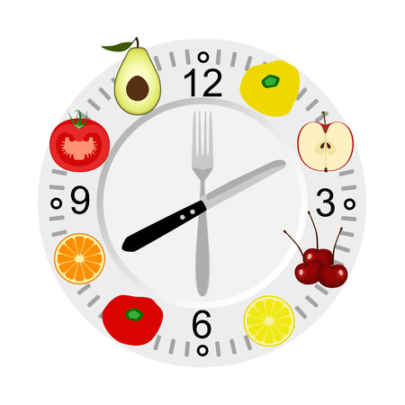 Healthy Lifestyle. Dinner time. Health. Calories.のイラスト素材