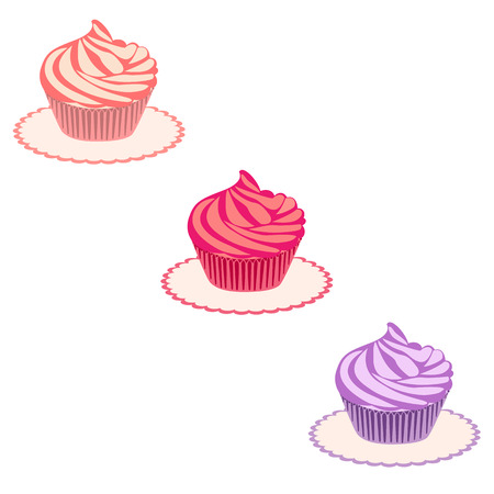 Sweet cupcake with cream.のイラスト素材