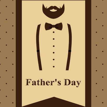 Father's Day. Greeting card with a beard and suspenders for Father's Day. Retro style. Vector illustration.のイラスト素材