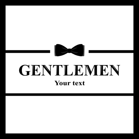 A postcard of a gentleman. The bow tie icon isolated on white baのイラスト素材