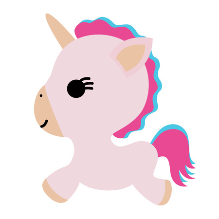 Unicorn. Fairy-tale character. Isolated object. Flat designの写真素材