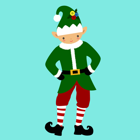 Christmas Elf. Christmas icon. Santa Claus helper.の写真素材