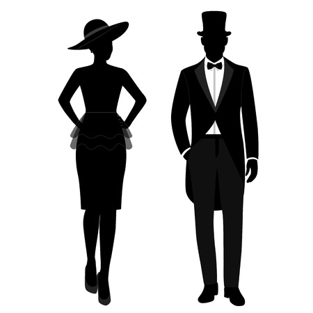 Gentleman and lady icon isolated on white background.のイラスト素材