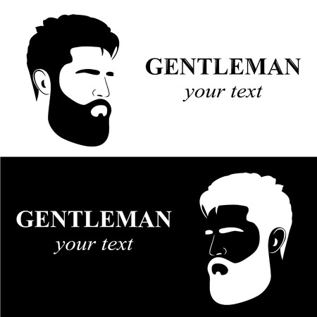 Gentleman on postcard. Black White Event. Postcard tuxedo. Also suitable for invitation card, business card. Vector illustration.のイラスト素材