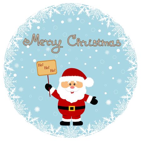 Christmas card. Postcard with Santa Claus. Merry Christmas.のイラスト素材