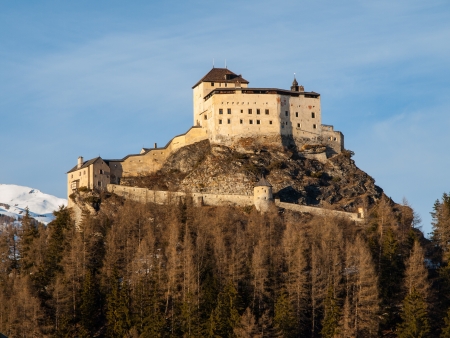 Tarasp castle near Scuol  Switzerland のeditorial素材