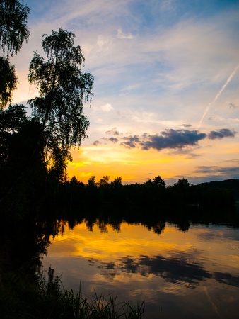 Komarov lake near Brandzes  Bohemian Paradise, Czech Republic の写真素材