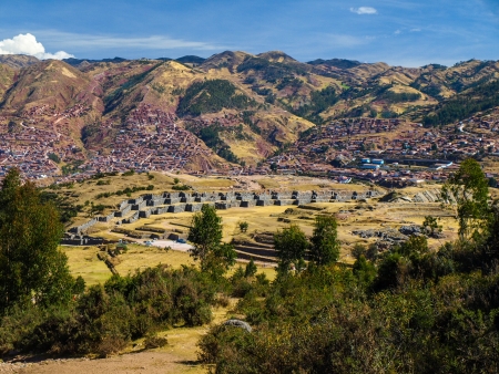 Cusco city and Sacsayhuaman ruins  Peru の写真素材