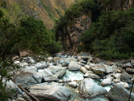 Urubamba river near Machu Picchu  Peru の写真素材