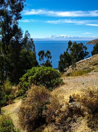 View of Titicaca lake from Island of the Sun  Bolivia の写真素材