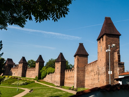 Town fortification in Nymburk  Czech Republic のeditorial素材