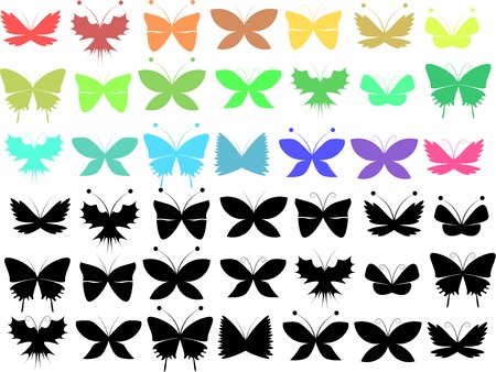 Butterfly set - vector illustrationのイラスト素材