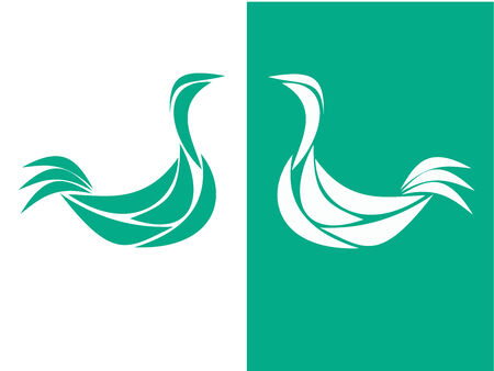 Two ducks - vector illustrationのイラスト素材