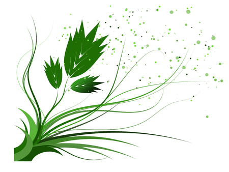 Green flower - vector illustrationのイラスト素材