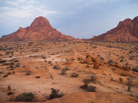 Morning at Spitzkoppe hill (Namibia)の写真素材