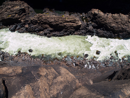 Zambezi river under the Victoria Falls (Zimbabwe)の写真素材