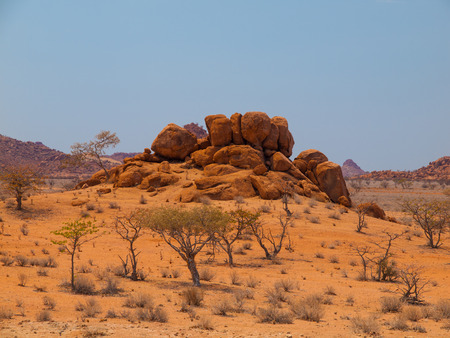 Orange rock formation of Damaraland near Twyfelfontein  Namibia の写真素材