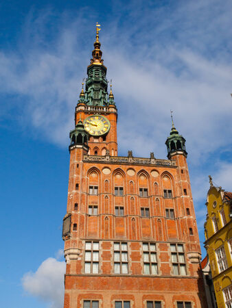 Building of Town Hall in Old Town, Gdansk, Polandの写真素材