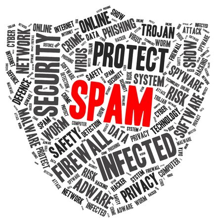 Spam word cloud with another PC protection tags, vector illustrationのイラスト素材