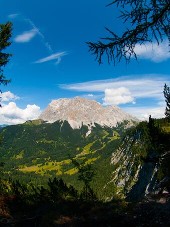 South face of the highest mountain in Germany, Zugspitzeの写真素材