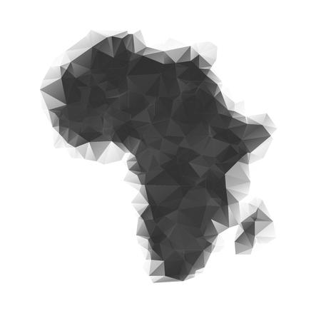 Map of Africa made of polygonal mosaic, triangle illustrationのイラスト素材