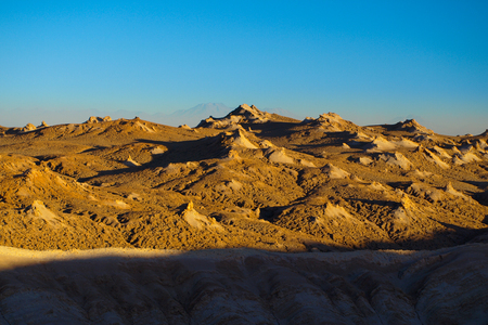 Rocky landscape of Atacama Desert at evening time, Chileの写真素材