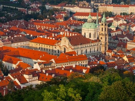 St Nicholas Cathedral in Lesser Town of Prague, Czech Republicの写真素材