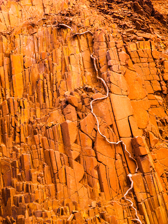 Organ pipes rock formation at Twyfelfontein in Namibiaの写真素材